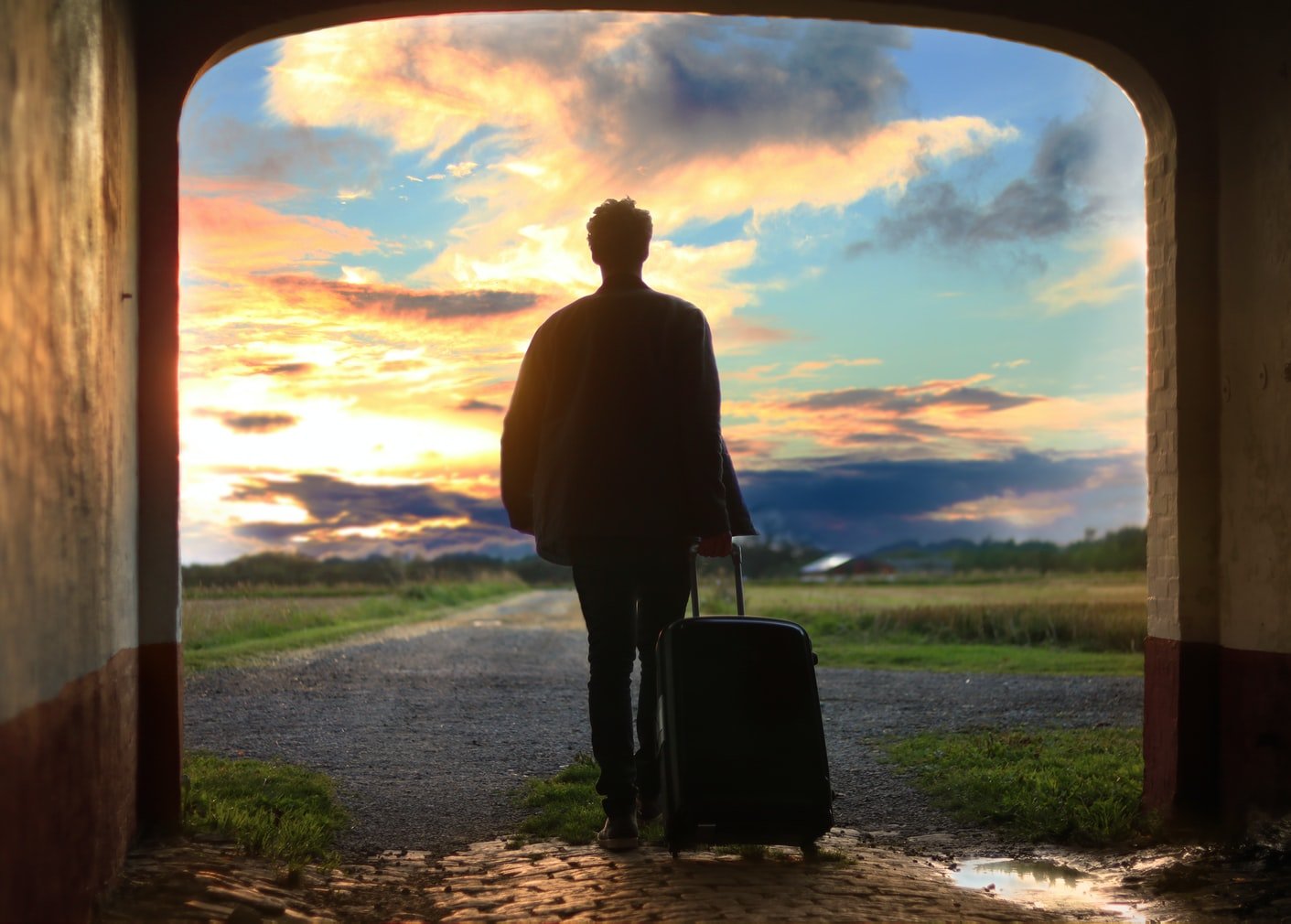 man leaving