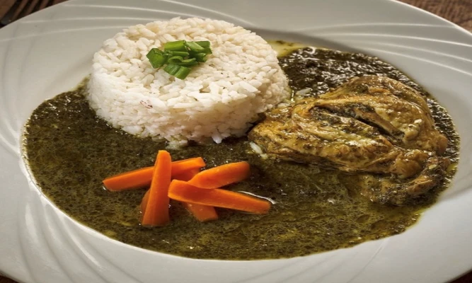 Ravitoto, a popular Madagascar dish made from mashed cassava leaves and pork.