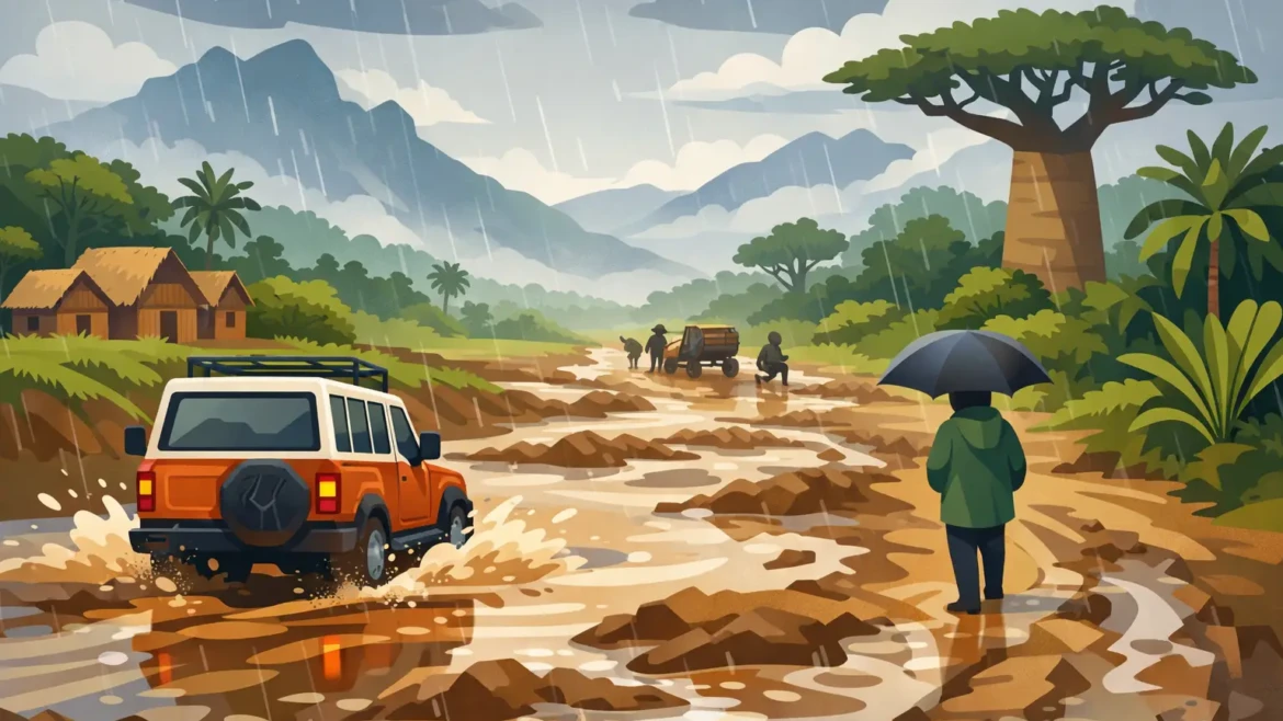 Madagascar Road Conditions in Rainy Season