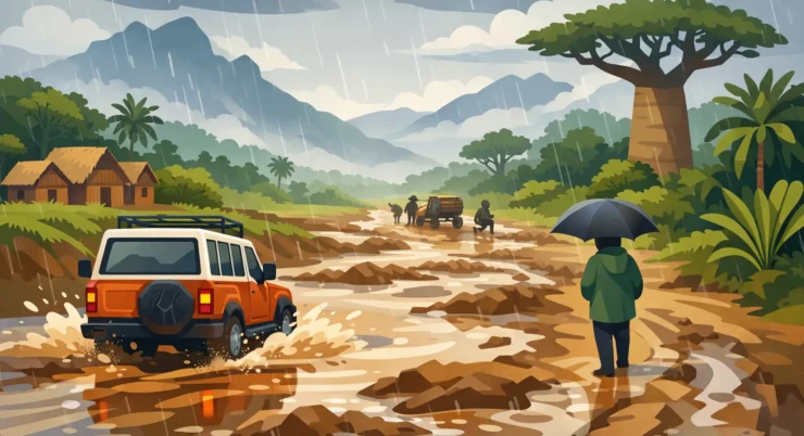 Madagascar Road Conditions in Rainy Season